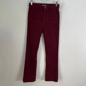 The Kooples Womens 26 Burgundy Corduroy Straight Leg Jeans Patch Pockets